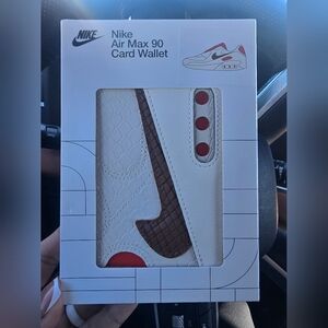 Nike Air Max 90 Card Holder in White and Brown with Orange Accents NWT